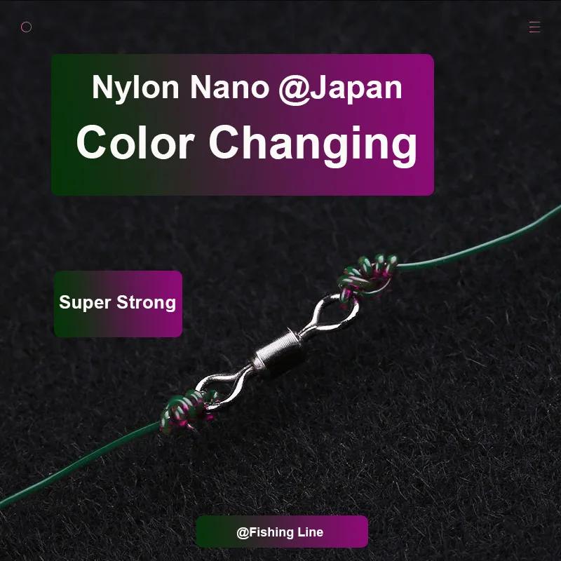 Ligne de pêche japonaise en fluorocarbone sur Nylon, 500M, Monofilament, fil d'eau douce de mer, lig
