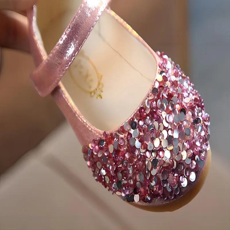KushyShoo 2021 printemps nouveaux enfants chaussures filles princesse chaussures paillettes enfants 