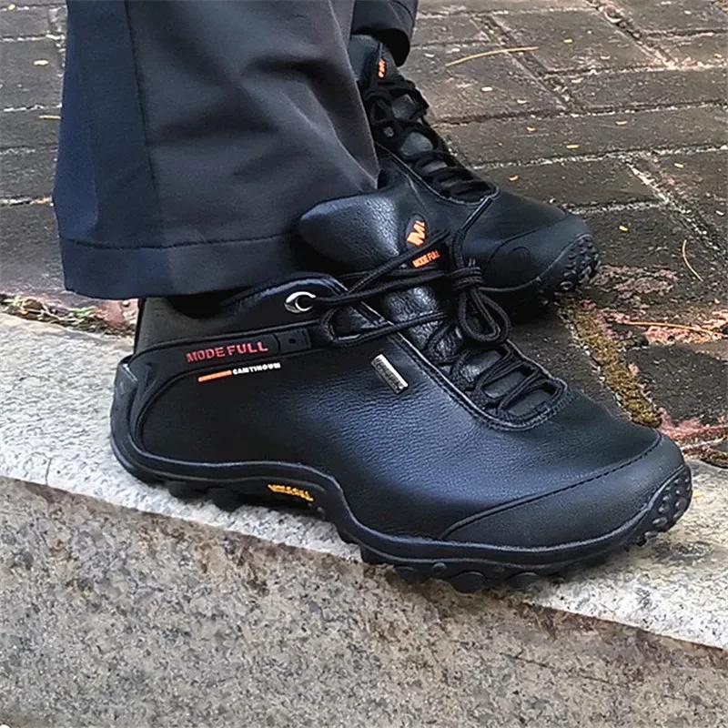 Chaussures de randonnée cuir imperméables homme femme - Bottes chasse neige escalade montagne