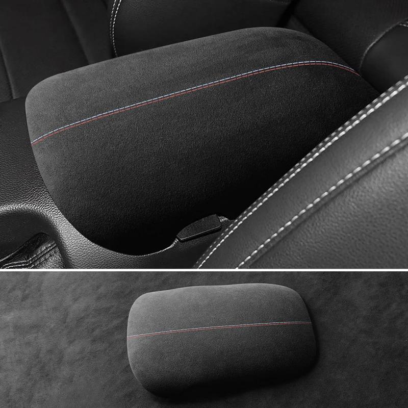 Autocollant décoratif en Alcantara pour boîte d'accoudoir de siège Mustang, couverture de coffre, ga
