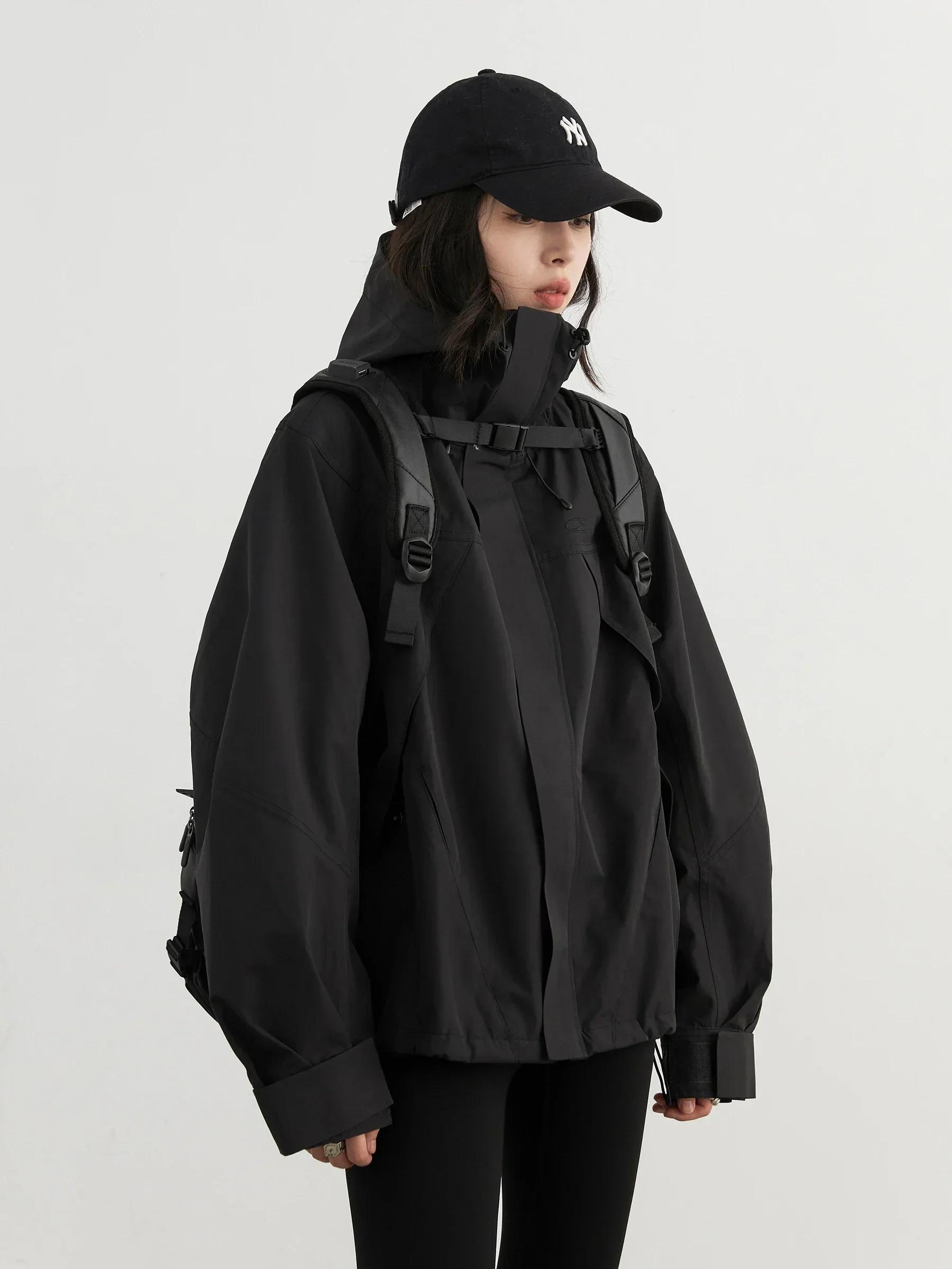 CHIC VEN-Veste de dehors à Capuche pour Femme, Manteau Court, Coupe-Vent, Solide, Extérieur, Automne