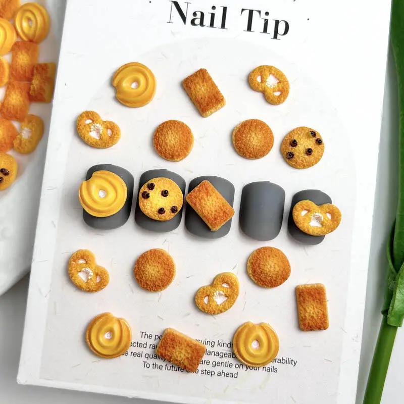 30 pièces de biscuits simulés 3D en résine, décorations créatives pour Nail Art, Biscuits aux harico