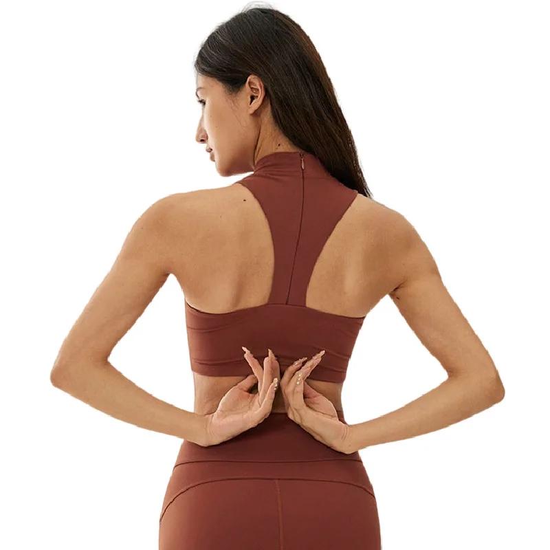 Soutien-gorge de Sport Sexy à dos en T pour femmes, haut de Fitness, Yoga, antichoc, sous-vêtements 