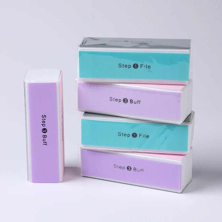 Tampons à ongles en éponge 4 côtés, bloc de ponçage coloré, meulage, polissage, lime à ongles, outil