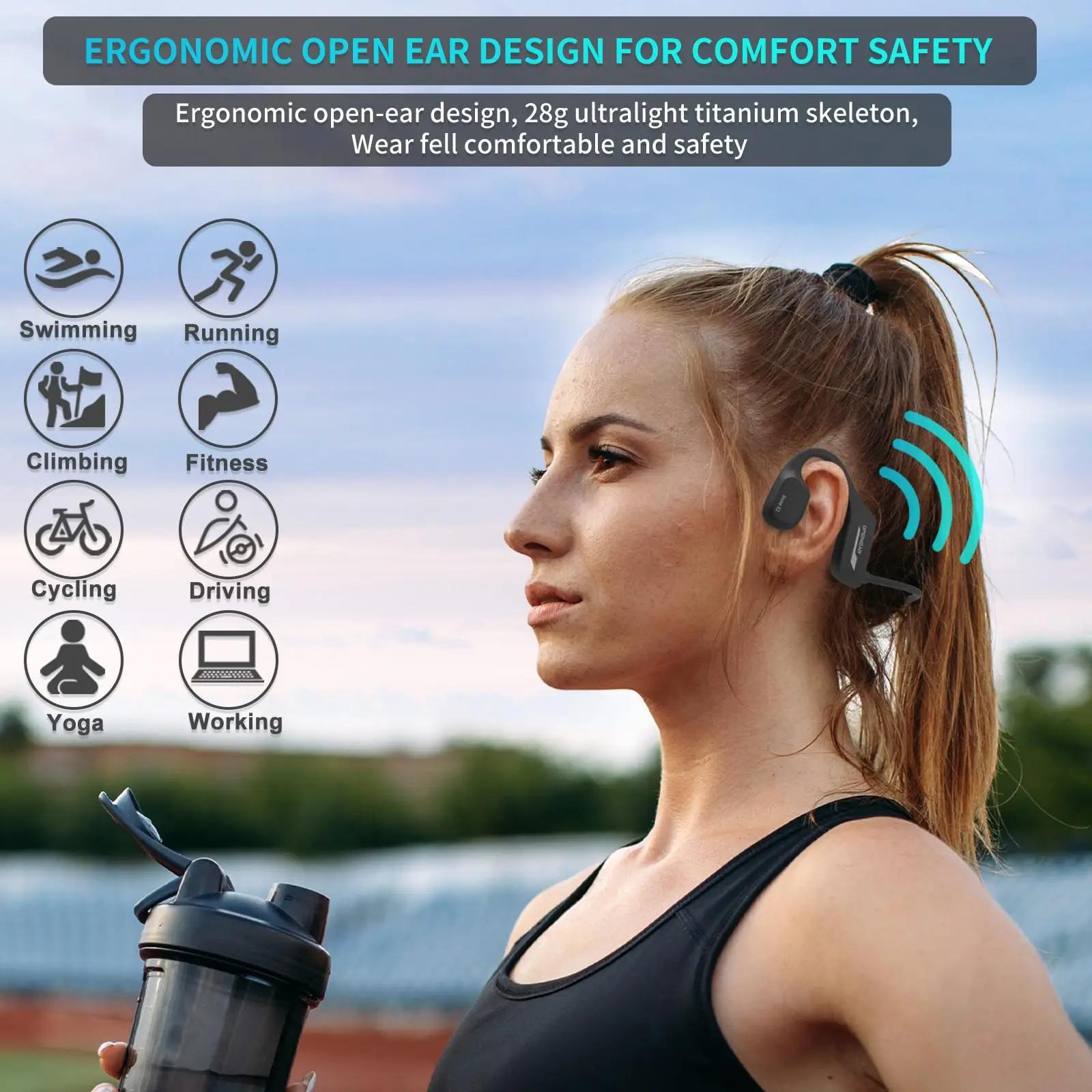 EASYBUDS casque sous-marin à Conduction osseuse casques à oreille ouverte sans fil 8G mémoire lecteu