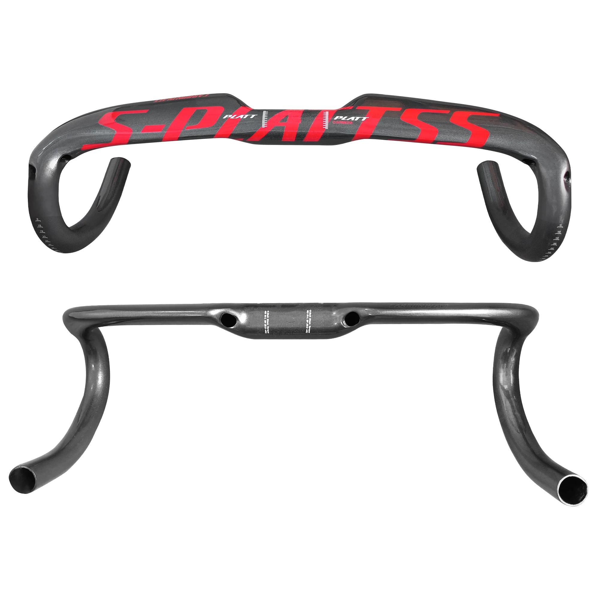 Guidon de vélo de route en carbone 400/420/440mm, routage interne brillant, accessoires de vélo