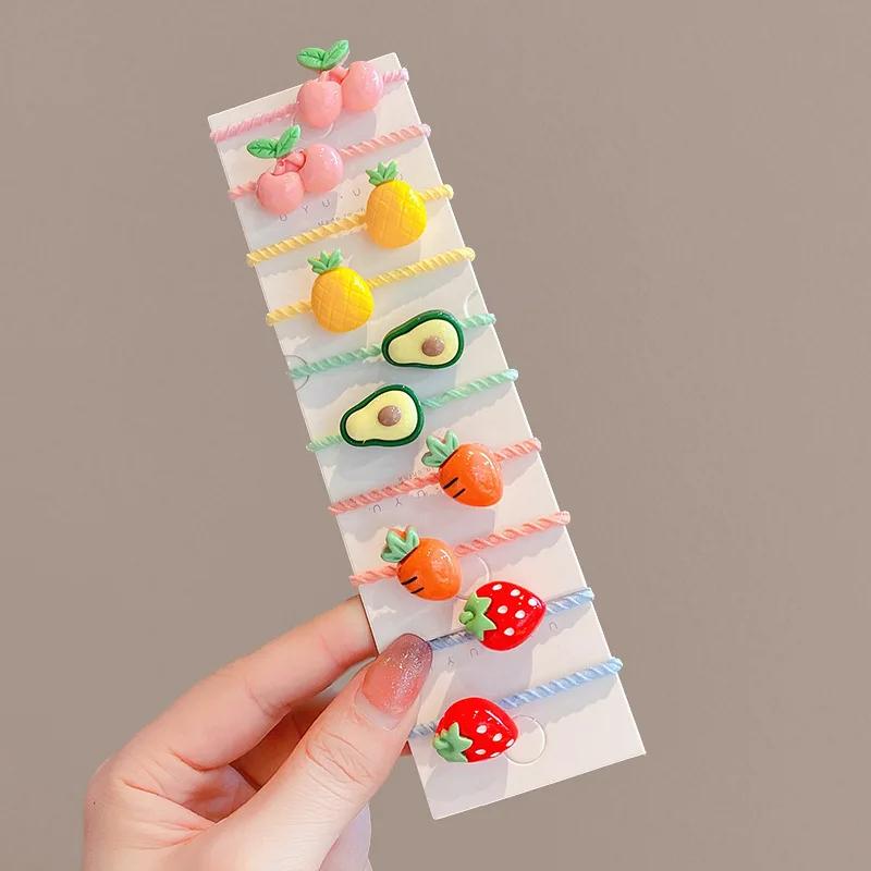 40 pièces/10 pièces accessoires de cheveux pour fille bandes de cheveux élastiques fleurs mignonnes 