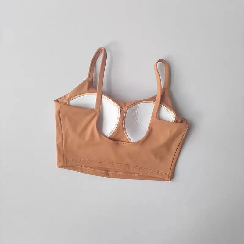 Soutien-gorge de sport push-up pour femmes - Coussinet fixe pour yoga, fitness et course respirant
