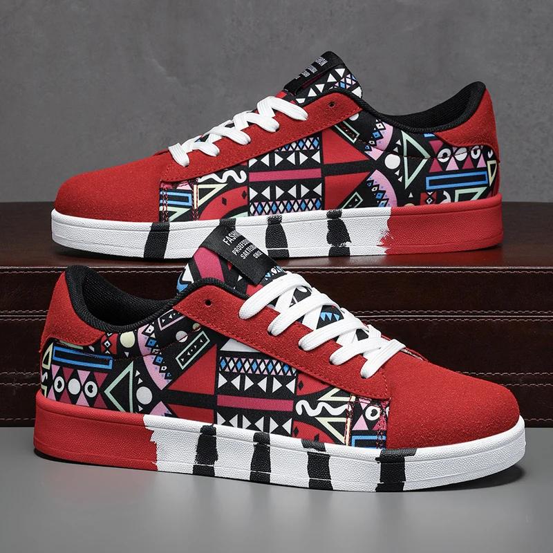 Chaussures à fond plat pour hommes, baskets d'extérieur colorées, confortables et coordonnantes, cha
