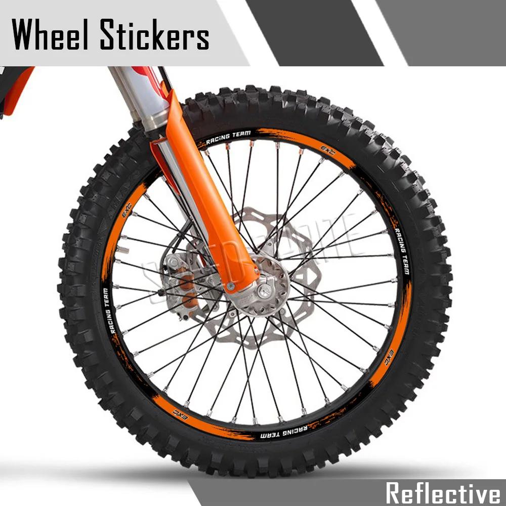 EXC – autocollants réfléchissants pour roues de moto, autocollants de jante, bande à rayures pour KT