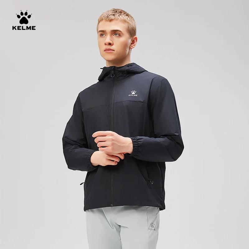 Coupe-vent Kelme homme - Veste sport capuche pour randonnée, course et alpinisme extérieur