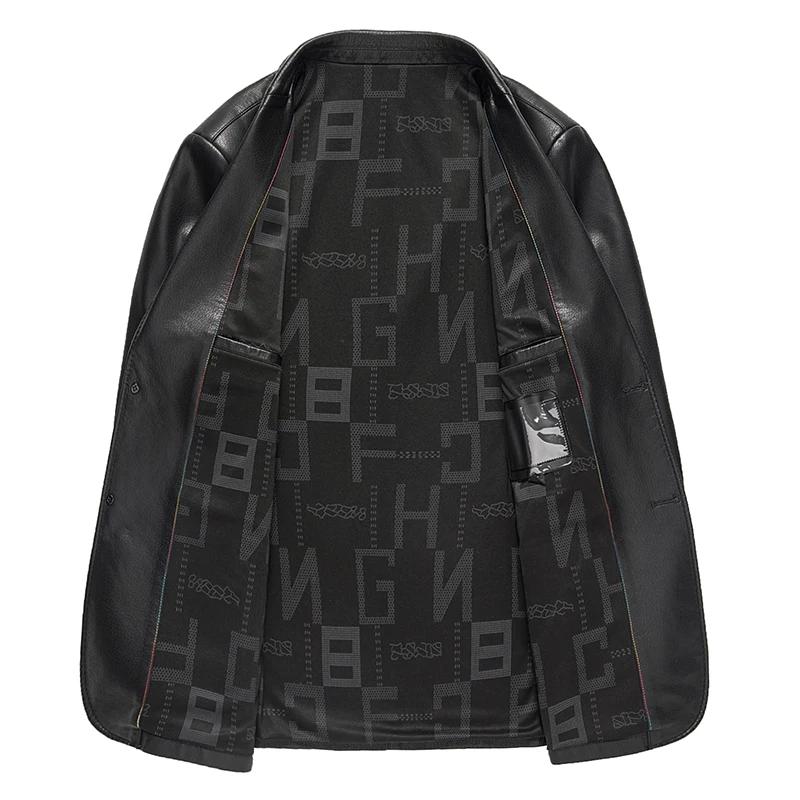 Veste en cuir coupe cintrée pour hommes, Blazer de haute qualité, tendance, assorti avec tout, pour 