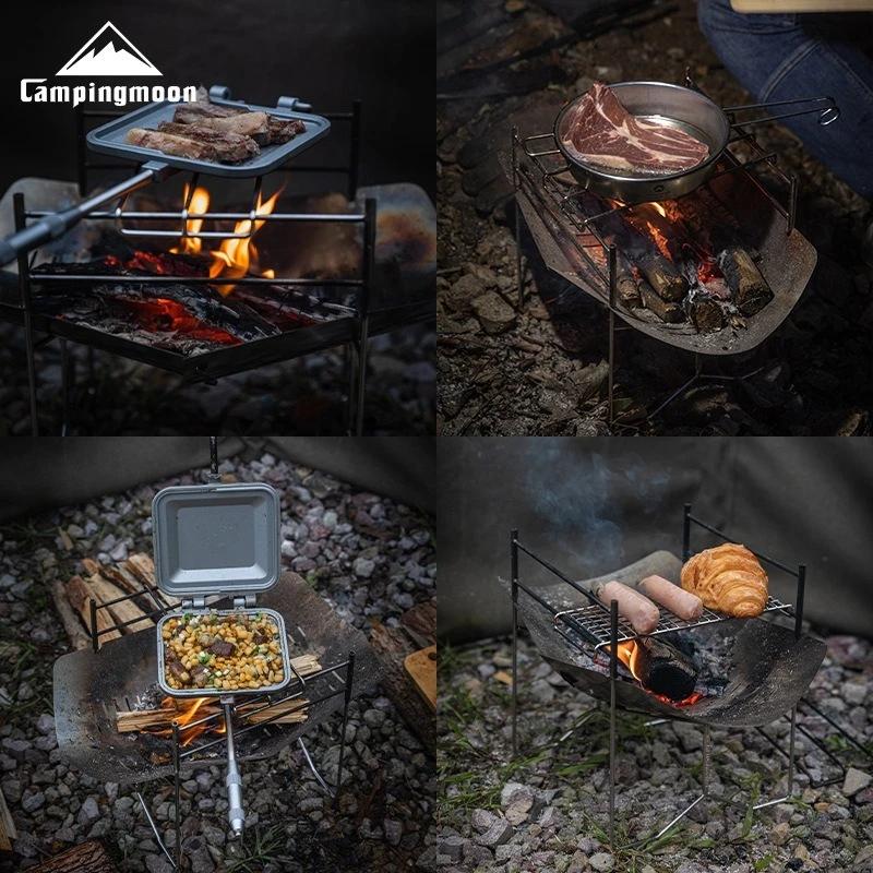 Barbecue camping pliant acier inoxydable Campingmoon - Gril portable jardin extérieur pliable