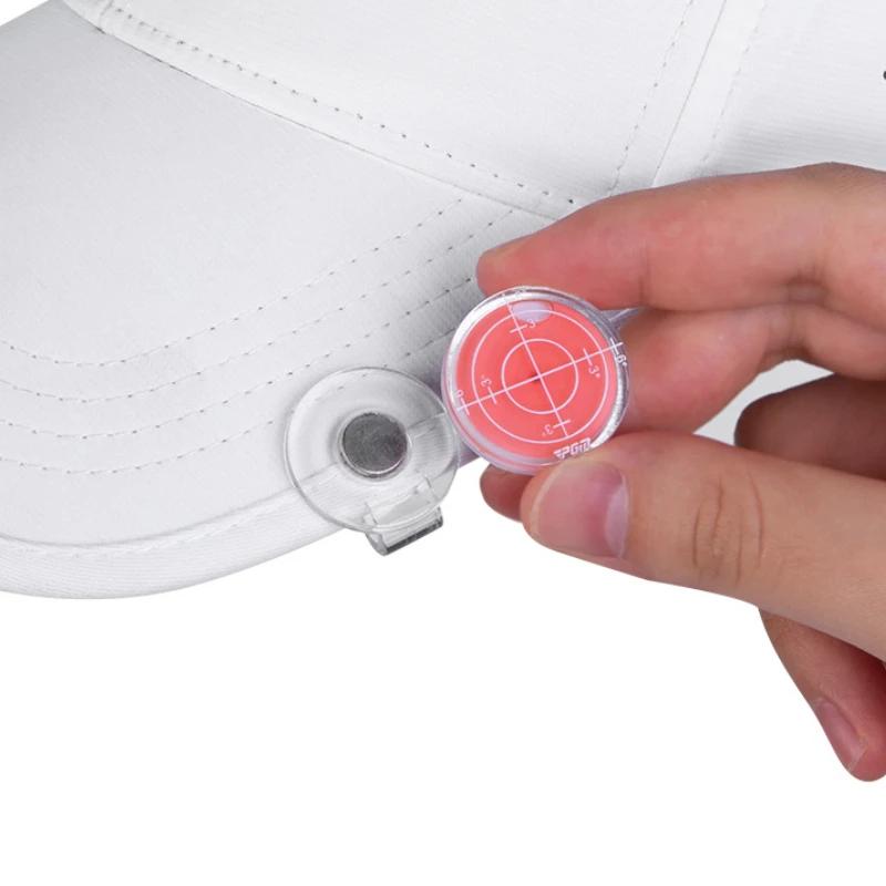 Marqueur de balle de golf magnétique avec clip de casquette, fonctions de marquage de niveau, rouge 