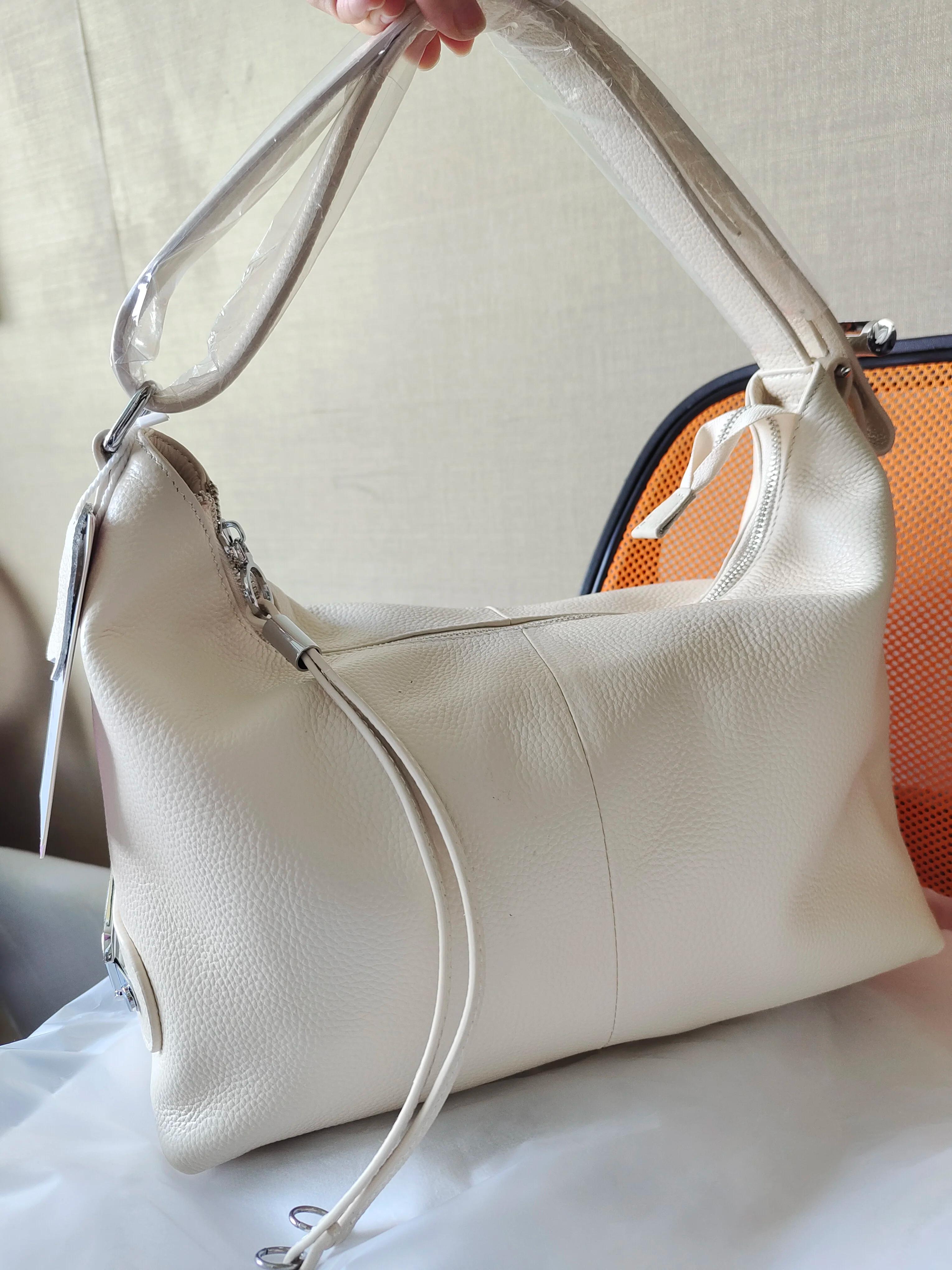 Zency – sac à bandoulière en cuir véritable pour femmes, sac élégant de grande capacité, couleur bei