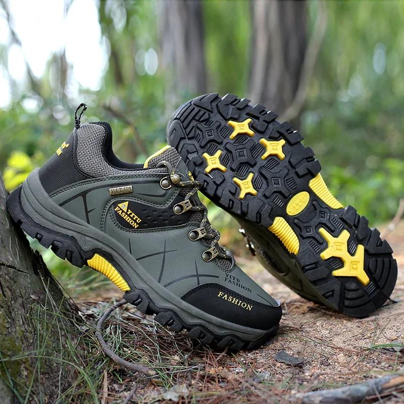 Chaussures pour hommes 2025 nouveaux hommes baskets en cuir imperméable alpinisme Camping randonnée 