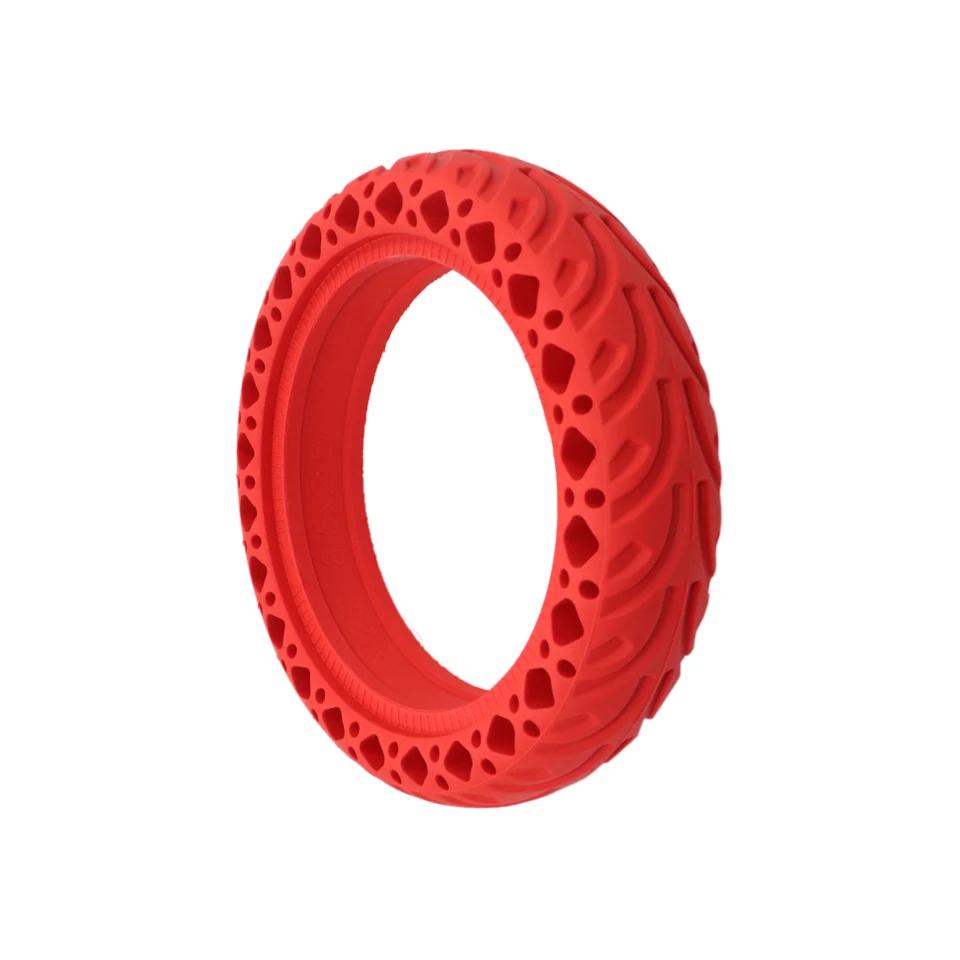 Pneu de 8.5 pouces pour Scooter électrique, amortisseur en nid d'abeille, rouge, caoutchouc solide D