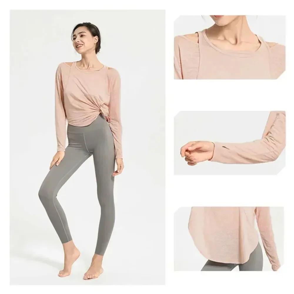Chemise de yoga à manches longues pour femmes - Haut de sport ample et confortable
