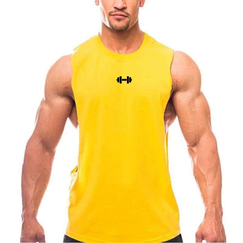 Gilets d'entraînement Fitness coton respirant fentes latérales hommes musculation sans manches