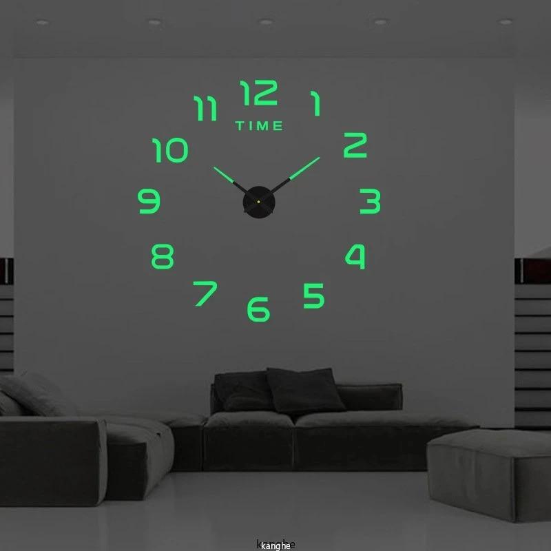 Horloge Murale Grande Taille Design Moderne 2026, Horloge à Quartz 3D DIY, Autocollants Miroir Acryl