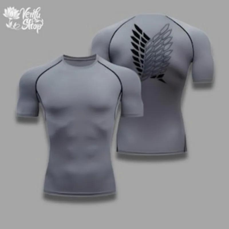 AOT, Levi Ackerman, Attack on Titan, Anime, Gym, Compresseur, Muscleshirt, Merch, Vêtements de Fitne