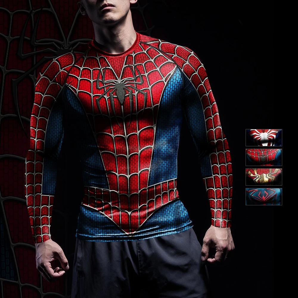 Chemises compression hommes NADANBAO protection éruptions cutanées cosplay super-héros motif araignée