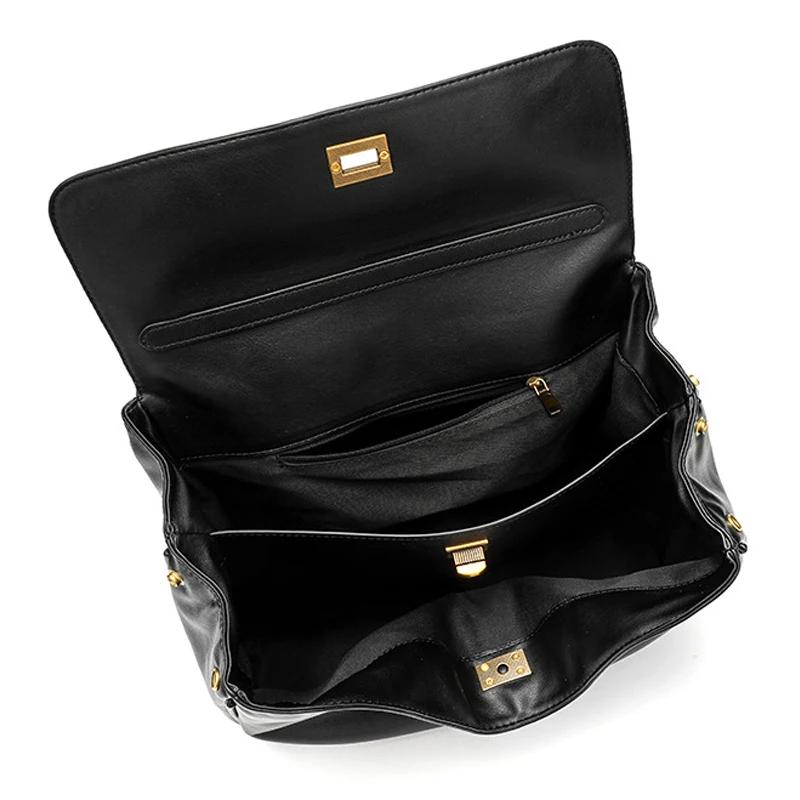 Sac fourre-tout de luxe pour femme en cuir microfibre, avec boucle dorée, sac à bandoulière et sac à