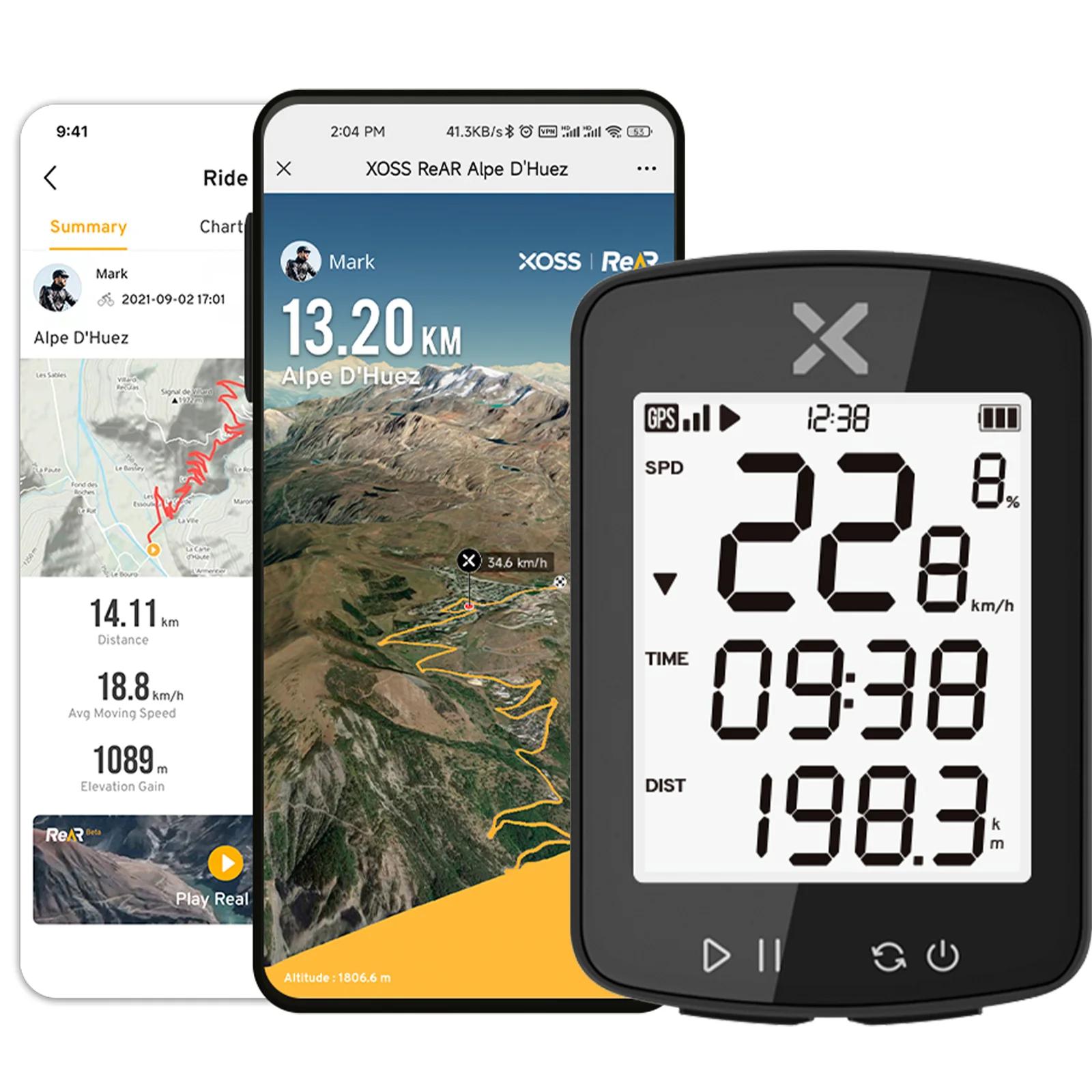 XOSS-Ordinateur de vélo NipGPS sans fil intelligent, IPX7, étanche, compteur de vitesse de type C, c