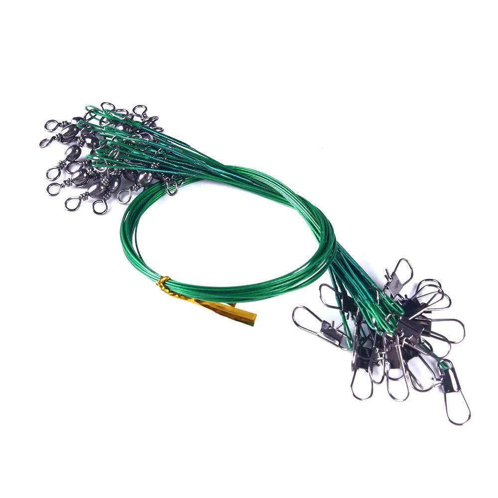 Ligne de pêche en acier Anti-morsure, Leader de fil d'acier avec accessoire de pêche pivotant, laiss