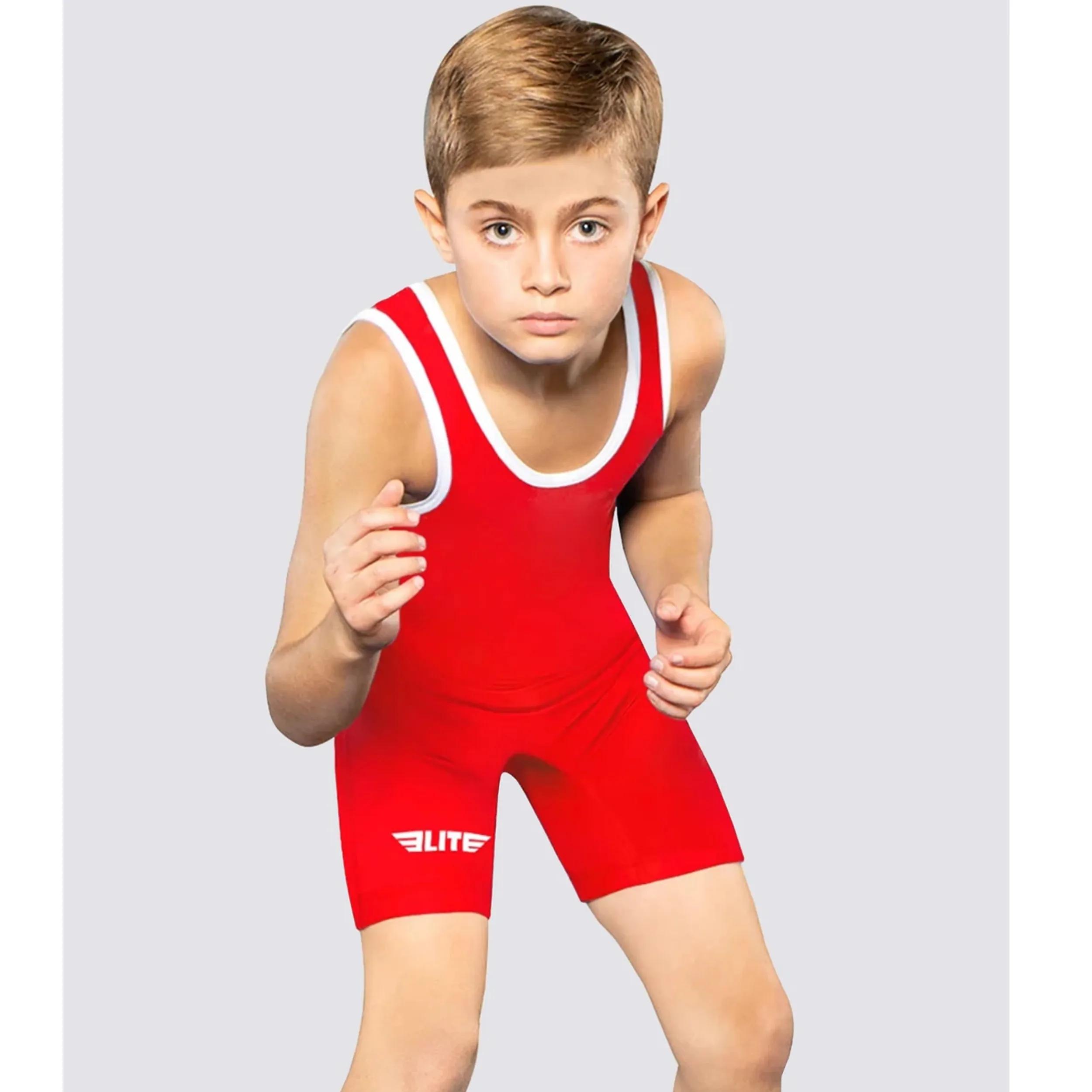 Collants de lutteur pour enfants, une pièce, vêtements de course, tenue de gymnastique, combinaison 