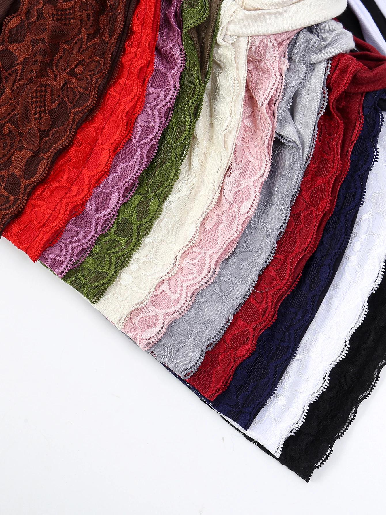 Sangle élastique douce Turban musulman chapeau dentelle intérieure Hijab casquettes islamique sous-é