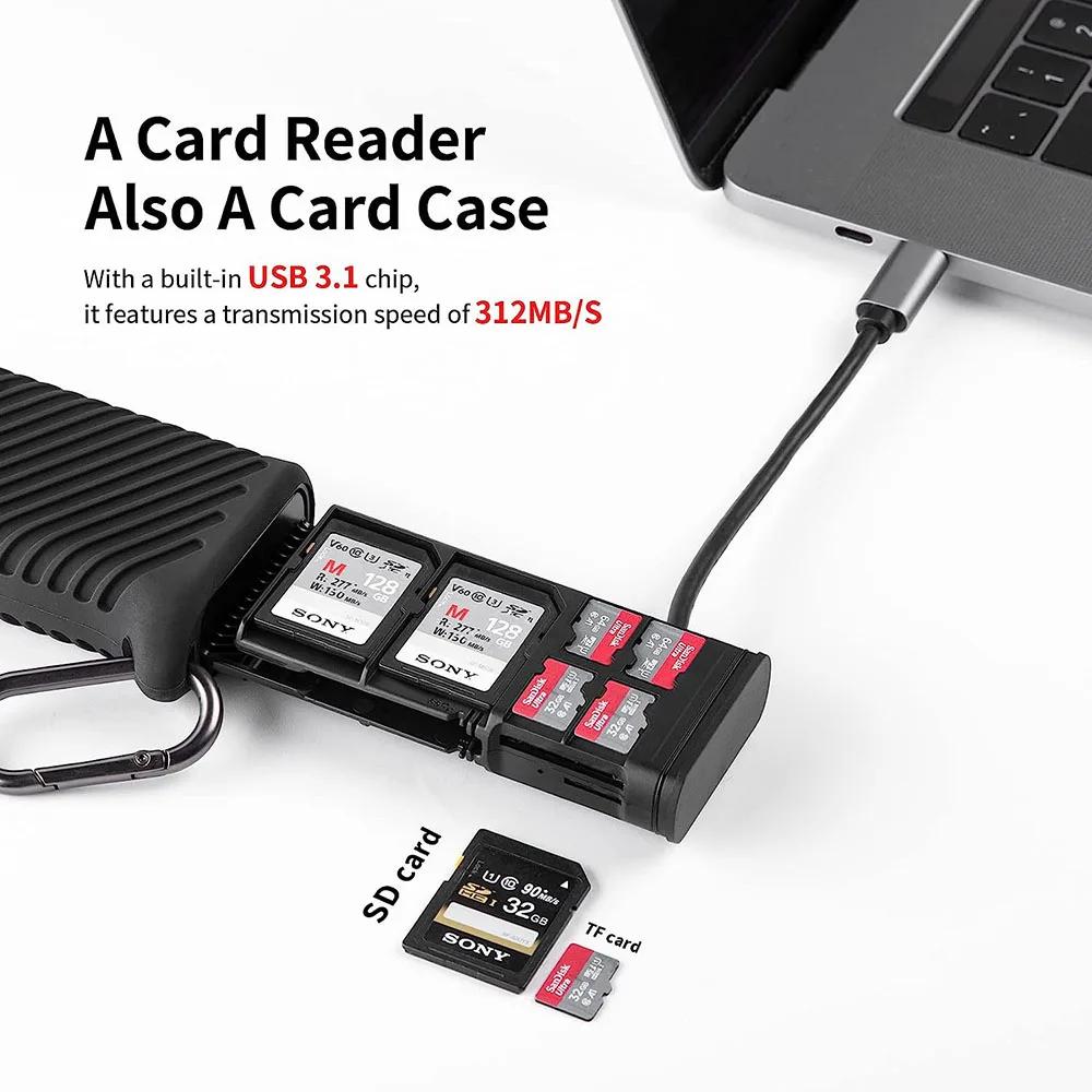 PGYTECH CreateMate lecteur de carte haute vitesse et boîtier SD TF SIM double emplacement transfert 