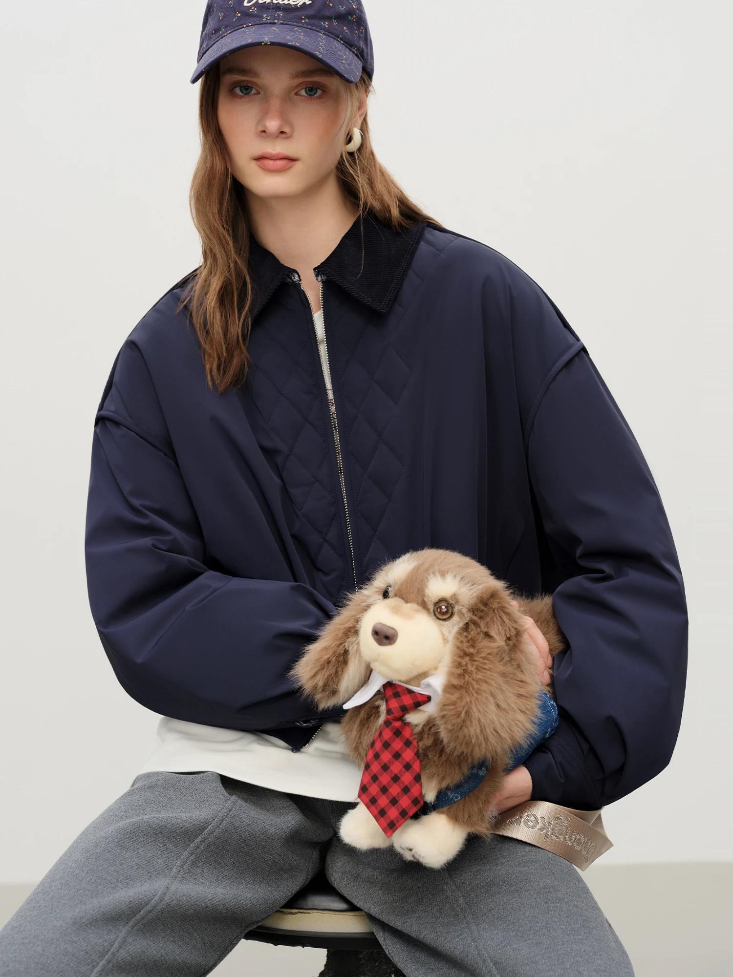 FSLE – veste rembourrée légère de Style grange pour femme, manteau court Vintage avec panneau à carr