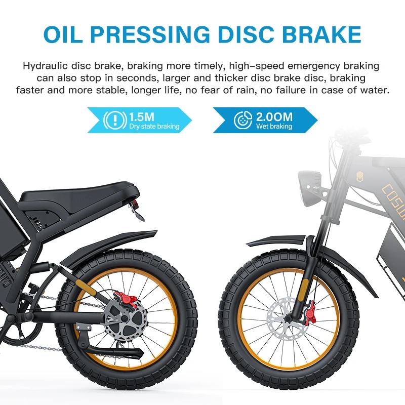 Vélo électrique avec gros pneus de 20 pouces, 2000W, 48V, 25Ah, D343
