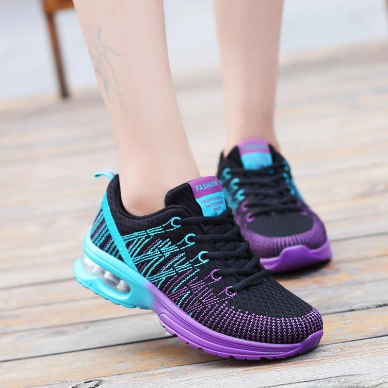 Chaussures de Sport Femme Course Plein Air Respirantes Antidérapantes Baskets Marche Décontractées