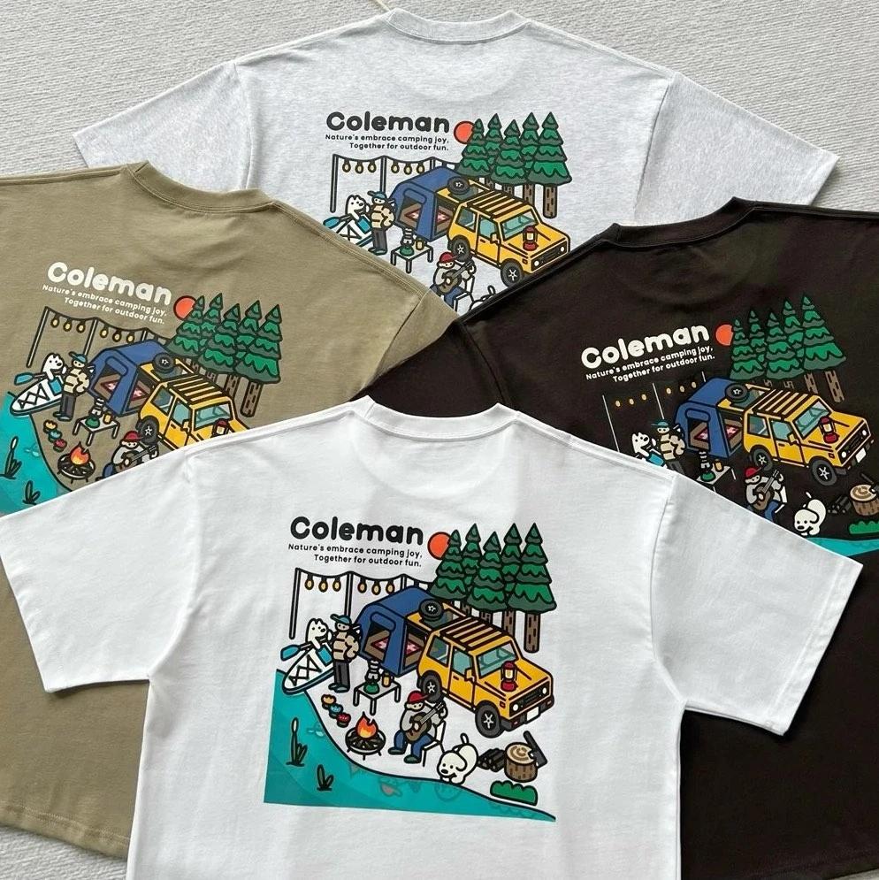 Marque coréenne haut de gamme Coleman – Nouvelle collection été 2026 – T-shirt unisexe à col rond et