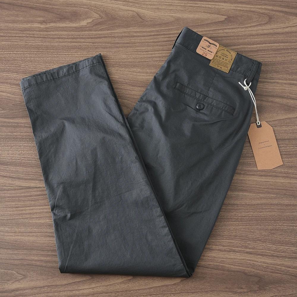 Pantalon décontracté rétro américain pour homme, 2024 coton, mince, micro élasticité, simple, affair