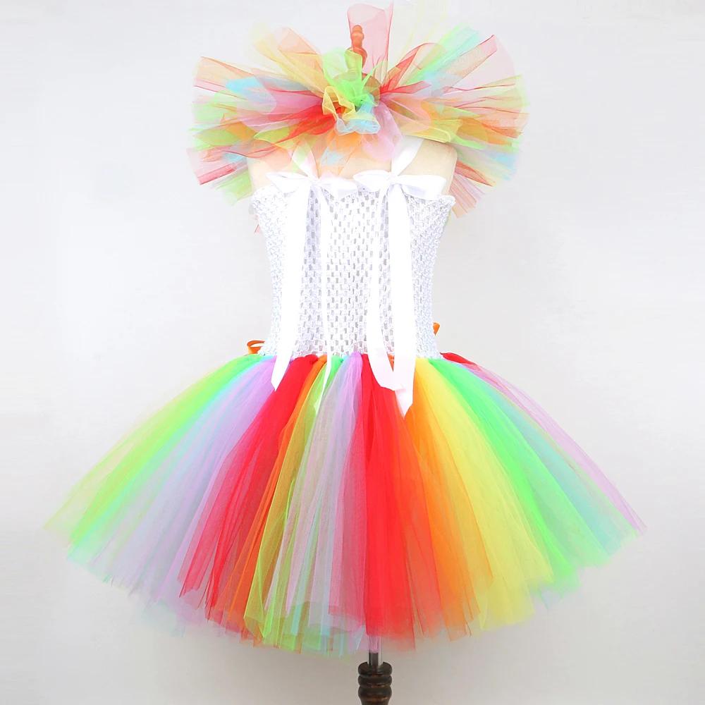 Costumes de Clown Pennywise arc-en-ciel pour filles, robe Tutu d'halloween de Clown de cirque pour e
