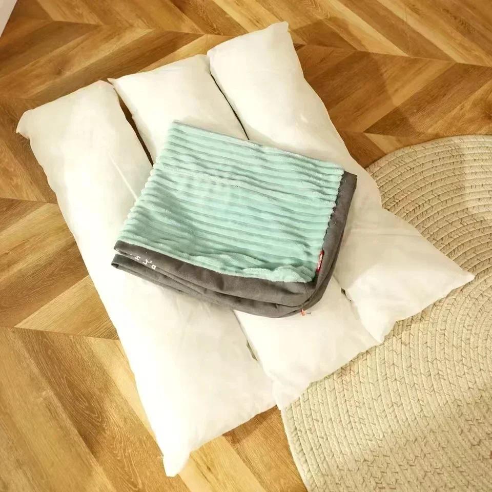 Grand tapis en velours côtelé pour chiens de taille moyenne et grande, lit de couchage surdimensionn