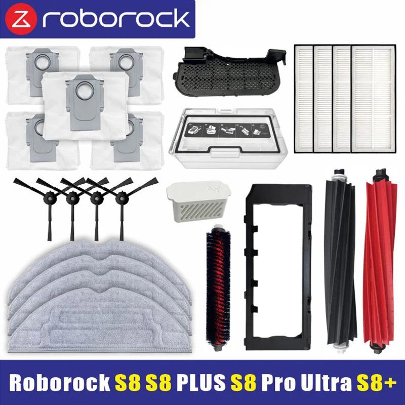 Roborock S8 Pro Ultra accessoires brosse latérale filtre HEPA vadrouille Choth sacs à poussière pour
