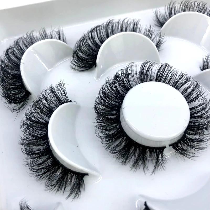 5 paires de cils moelleux 8-25mm 3D cils de vison longs et épais faux cils naturels en gros cils ven