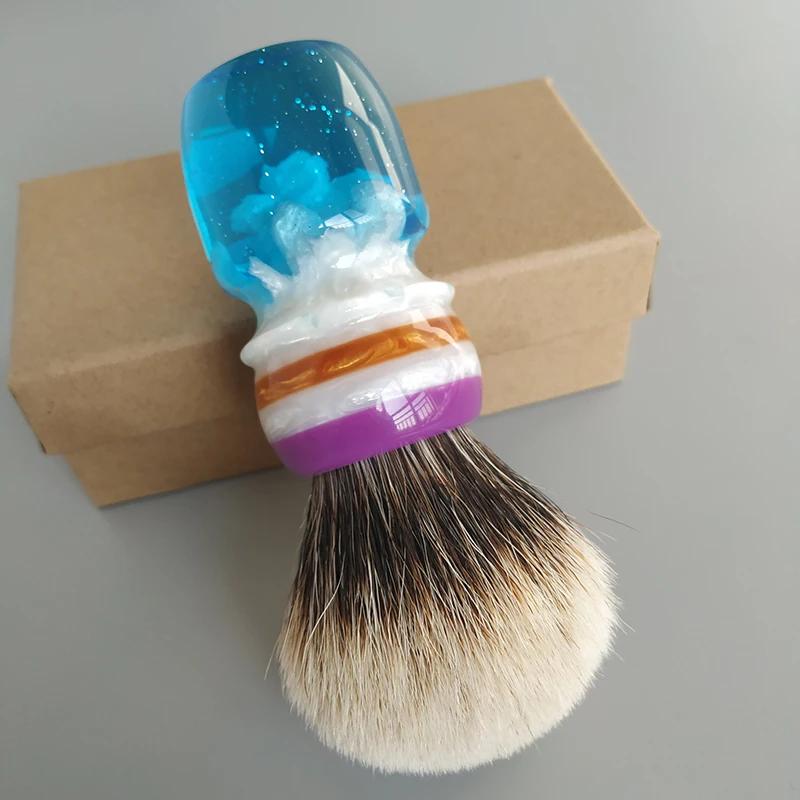 Dscosmetic Coral Manchurian deux brosses à raser en poils de blaireau avec manche en résine pour le 