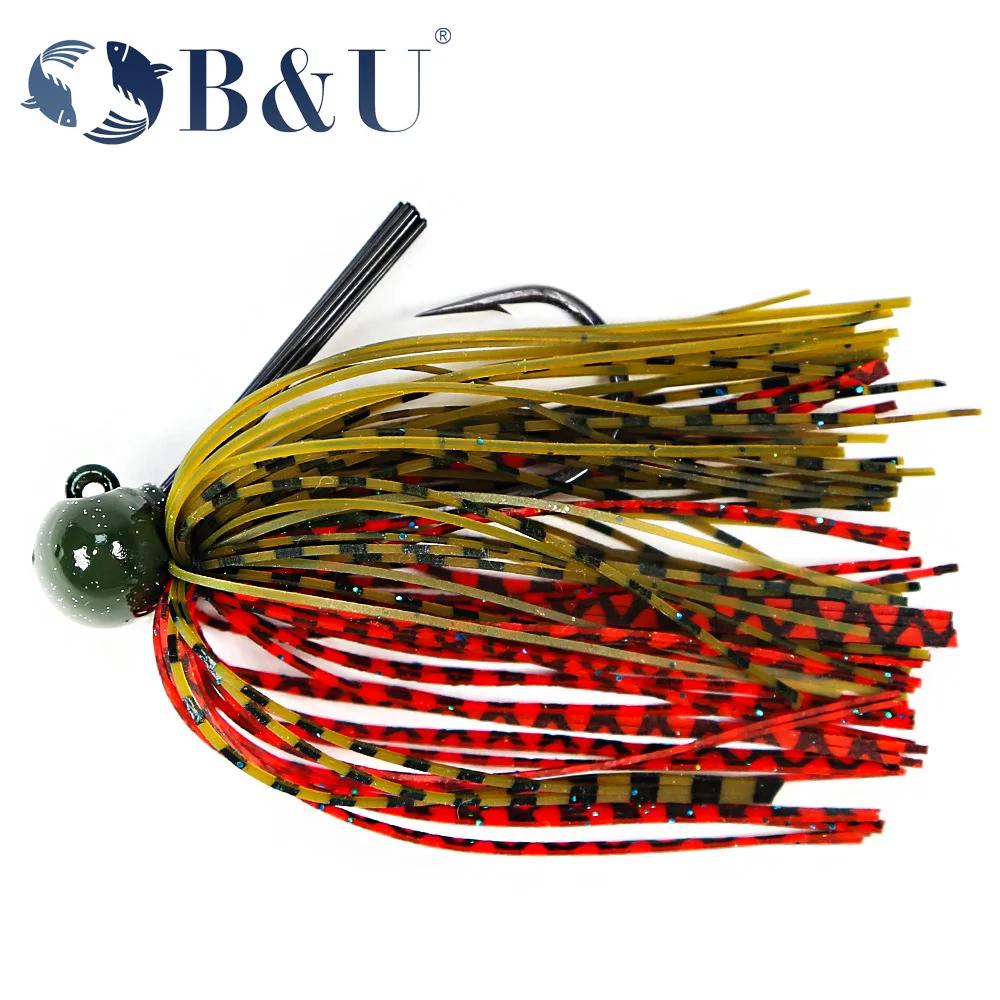 B & U 1pc 3/8oz 1/2oz basse sans mauvaises herbes gabarit de Football en caoutchouc de Silicone jig 