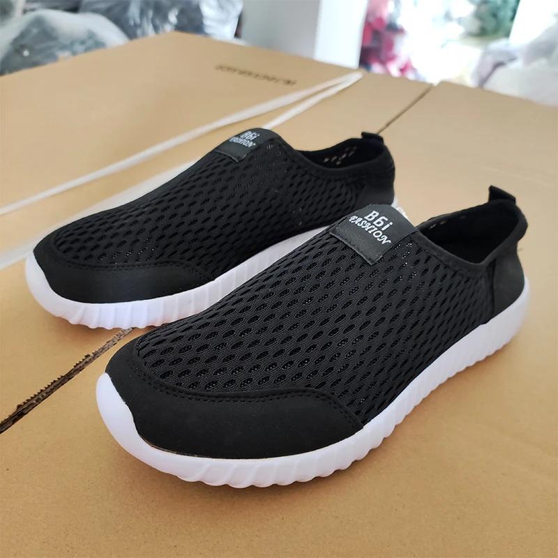 Chaussures de course en maille pour hommes et femmes, chaussures plates légères et respirantes, soup