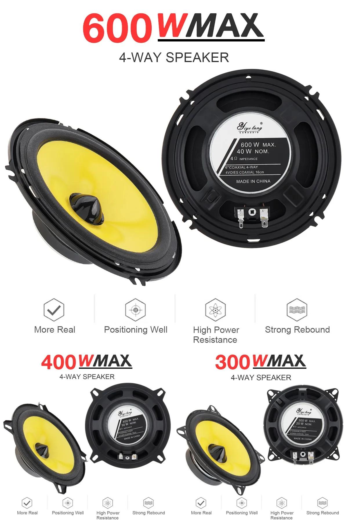 2 pièces 4/5/6 pouces 600W haut-parleur Audio de voiture universel lourd mi-basse Ultra-mince haut-p