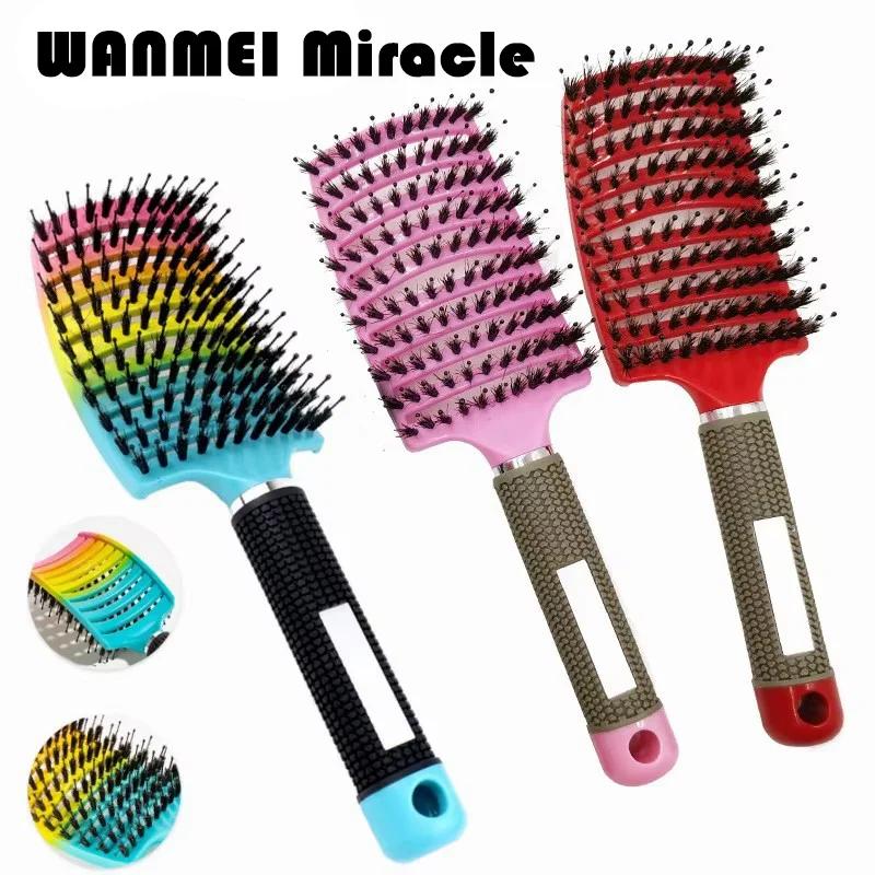 Brosse à cheveux démêlante, peigne de Massage du cuir chevelu, poils en Nylon pour femmes, brosse ma