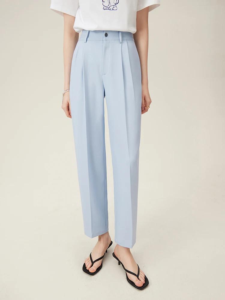 FSLE-Pantalon d'été taille haute pour femme, coupe courte, style décontracté, amincissant, fuselé, b