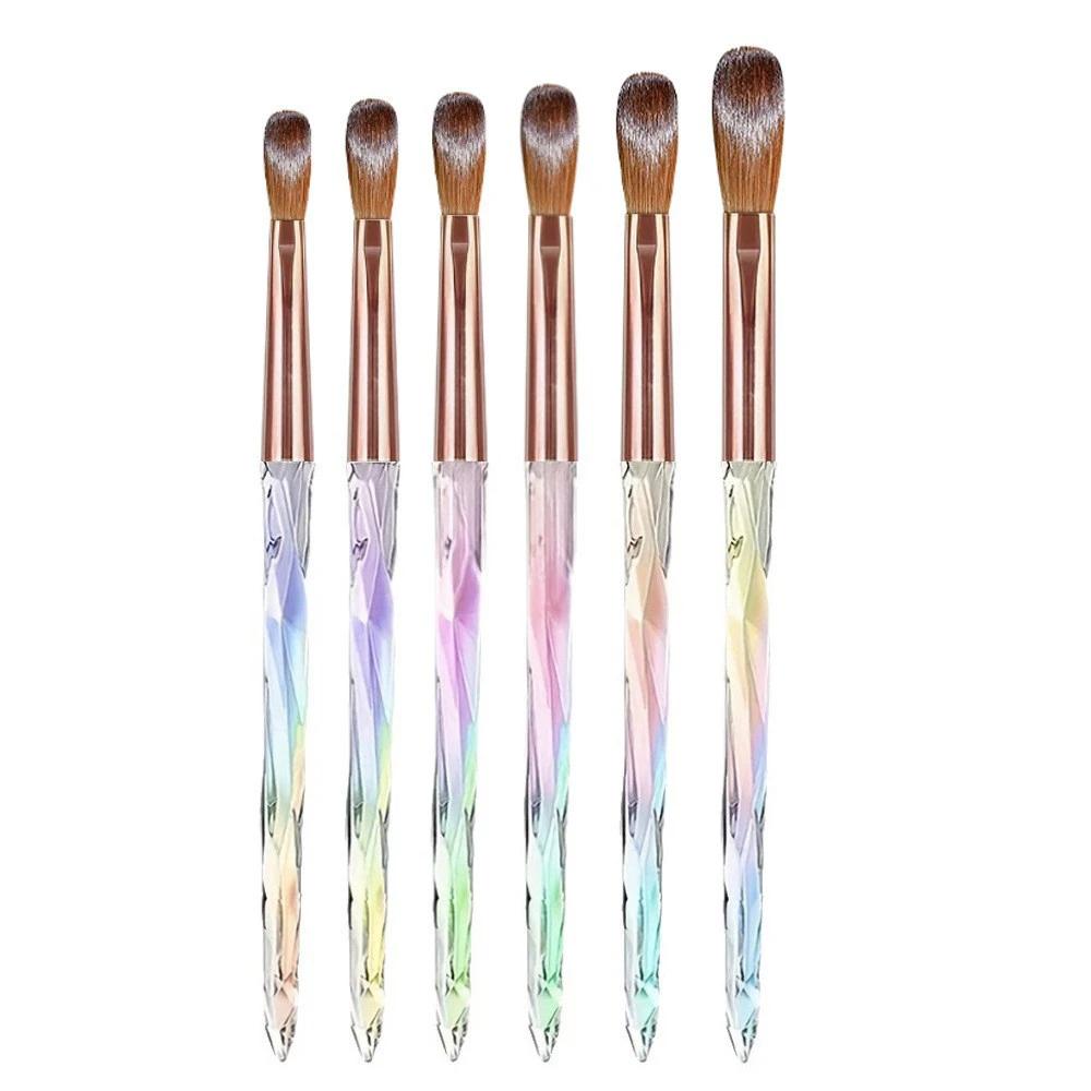 Kit de 6 brosses à ongles en acrylique Aurora, multi-tailles, professionnelles, pour Application acr