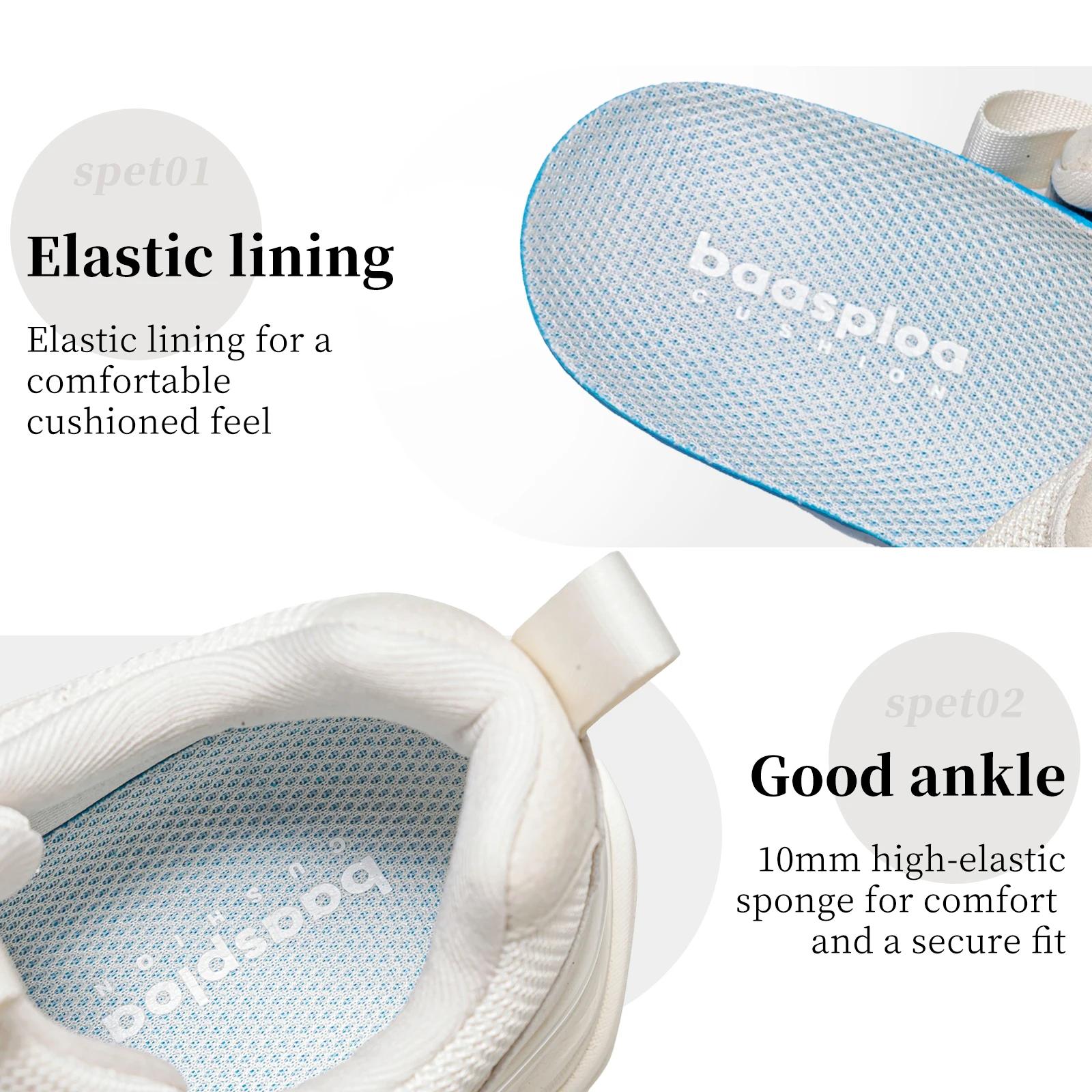 Baasploa – baskets de marche pour femmes, chaussures décontractées en maille confortables, en cuir d
