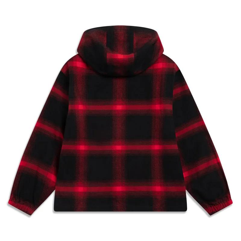 Li-ning hommes sport Style manteaux à la mode confortable rouge Plaid doublure à capuche vestes déco